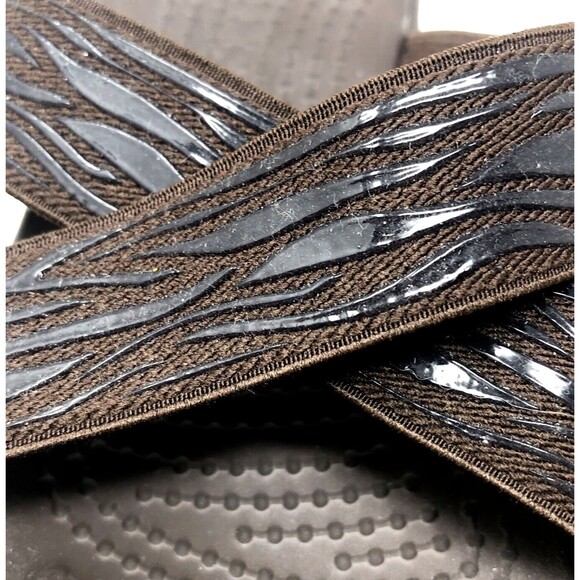 Crocs Molalla Sandals Womens Size 8 Brown Zebra Comfy Cross Strappy Slip On - Picture 10 of 13